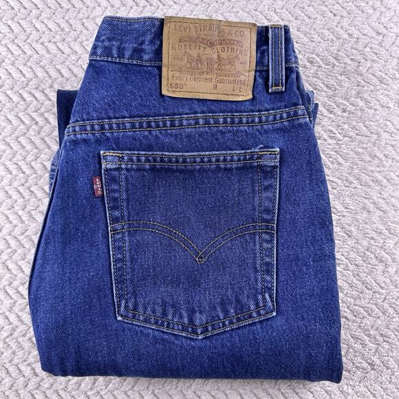 VTG Levi's Womens Tapered Leg 550 Jeans Relaxed Fit 1999 High Rise Size 16W L‎ - Picture 16 of 16